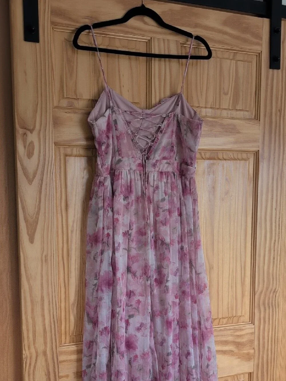 Novella Pink Floral Ruffled Bustier Lace-Up Maxi Dress -
Lulu's - Picture 7 of 14